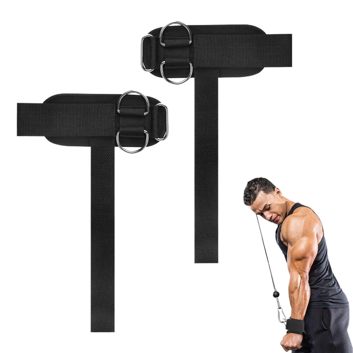 Velcro Weight Lifting Straps with D-Ring